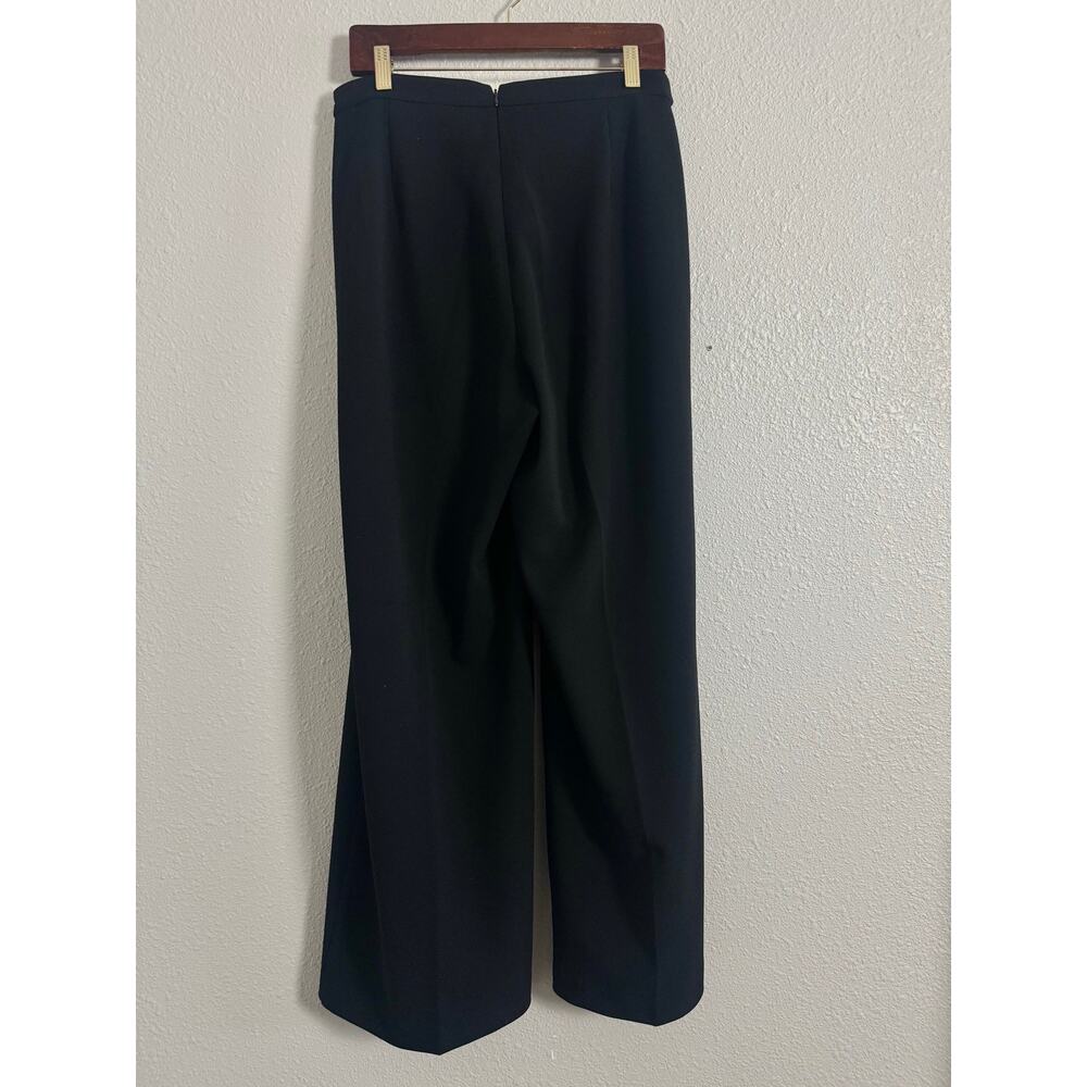 Tahari Black Wide Leg Pants Tie Waist High Rise Minimalist Chic - Picture 5 of 7